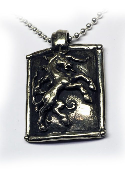 Horse Shield Sterling Silver Pendant