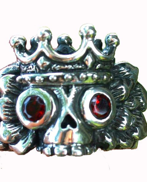 Winged King’s Skull Silver Ring