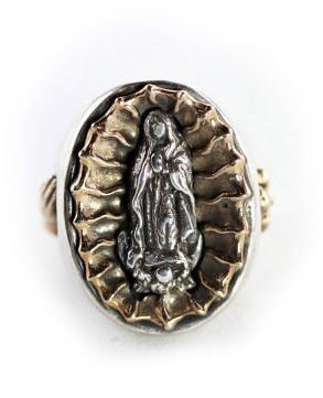 Our Lady of Guadalupe Two Tone Sterling Silver & Bronze Ring