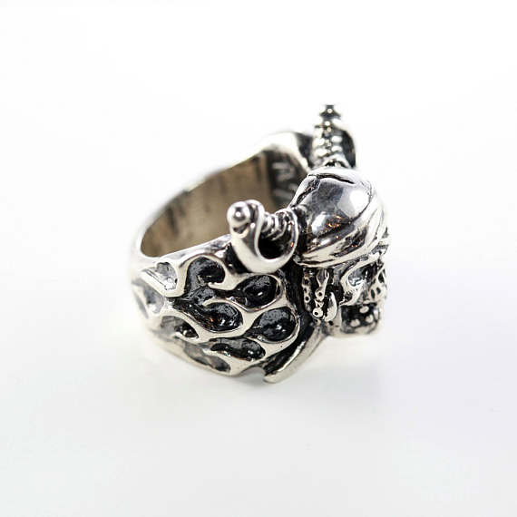 18th Century Pirate Sterling Silver Ring 2