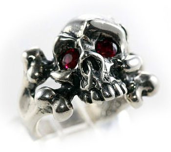 Mad Eye Skull Sterling Silver Ring