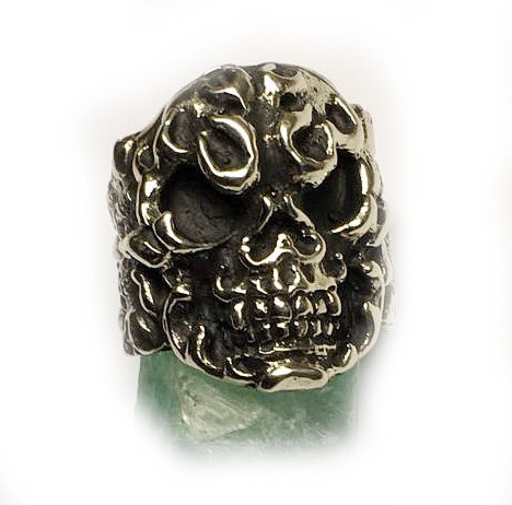 Fire Skull Sterling Silver Ring
