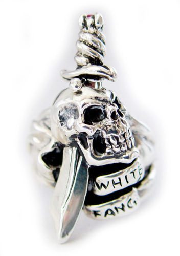 White Fang Toothpick Silver Ring