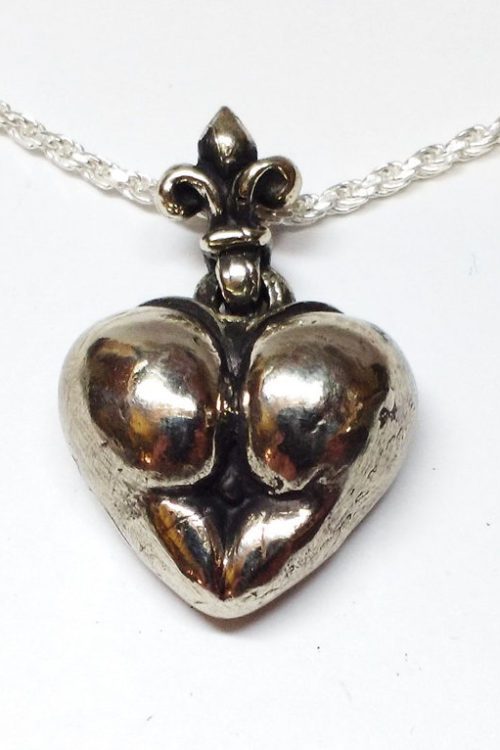 Ass Heart Silver Pendant