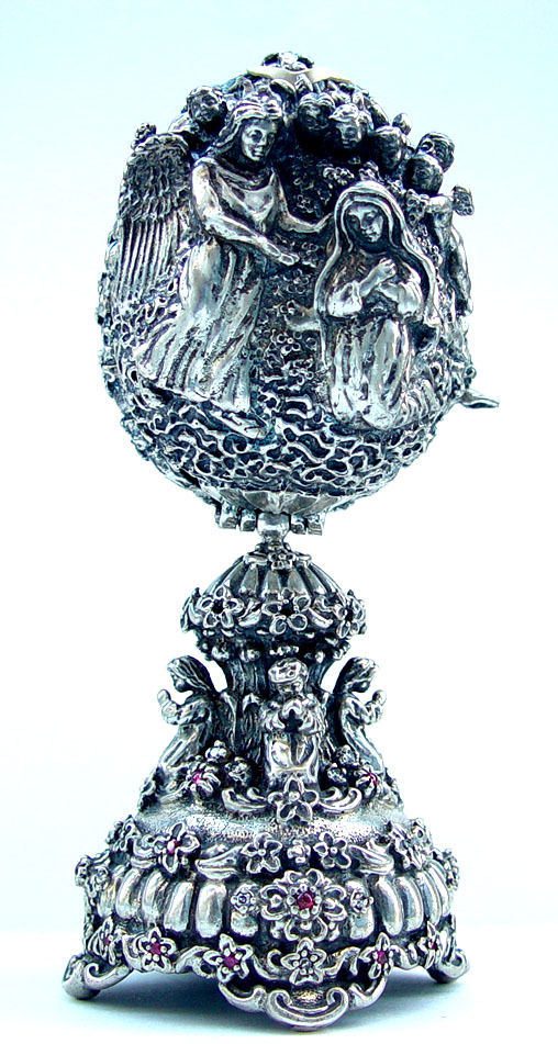 The Birth of Jesus Sterling Silver Egg 3