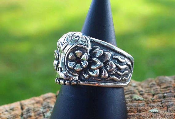 Day Of The Dead Skull Silver Ring 2