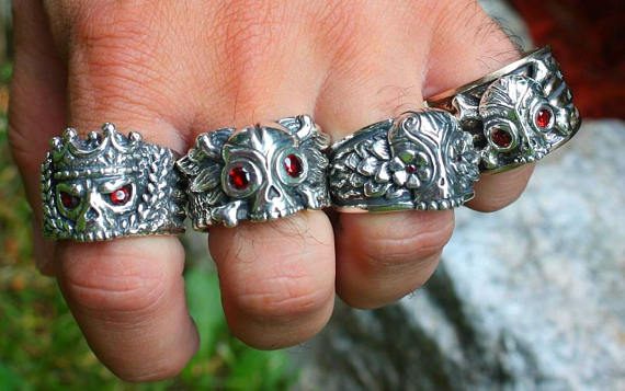 Day Of The Dead Skull Silver Ring Collection