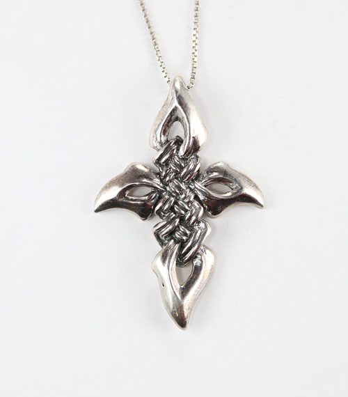 Eagle Eye Sterling Silver Cross Pendant