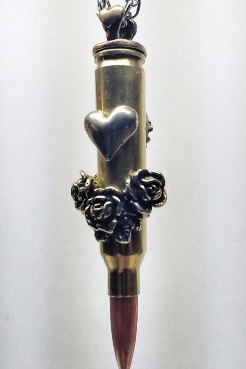 Love Bullet “Heart With Roses” Silver Pendant