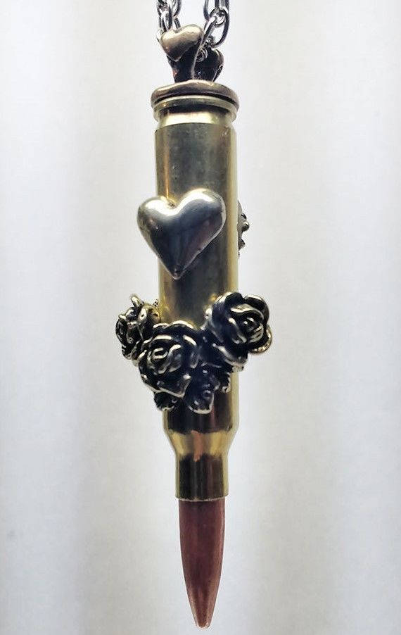 Love Bullet “Heart With Roses” Silver Pendant