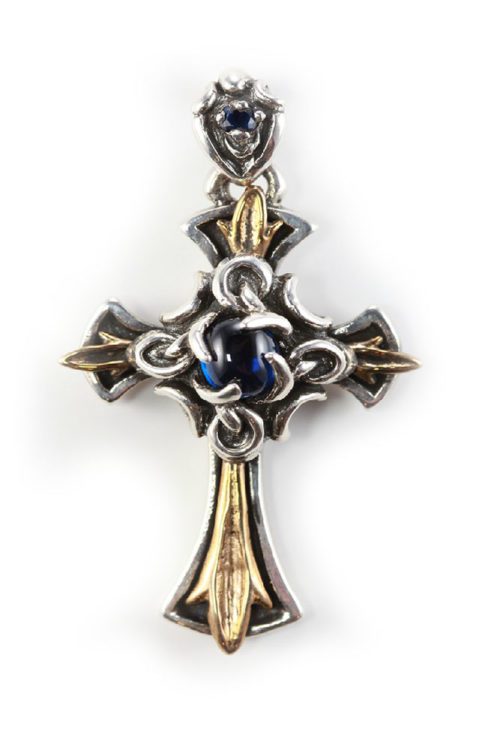 Midnight Blue Cross with Sapphire Stone