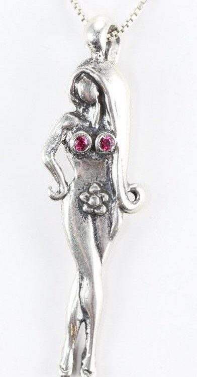Stone Breast Model Sterling Silver Pendant