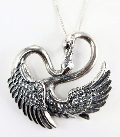 Swans Love Sterling Silver Pendant