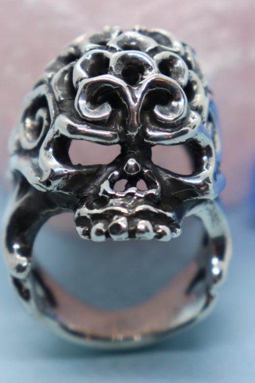 Tribal Skull Silver Ring