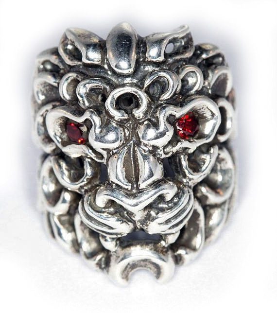 Tribal Lion Sterling Silver Ring