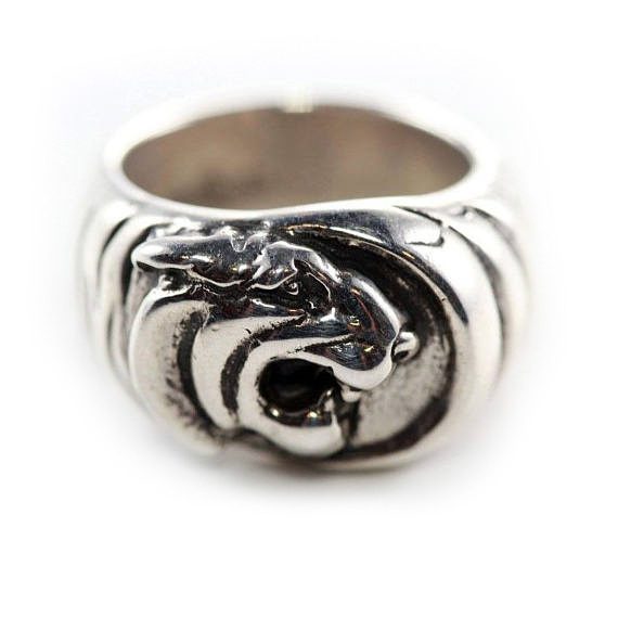 Tiger Head Sterling Silver Ring