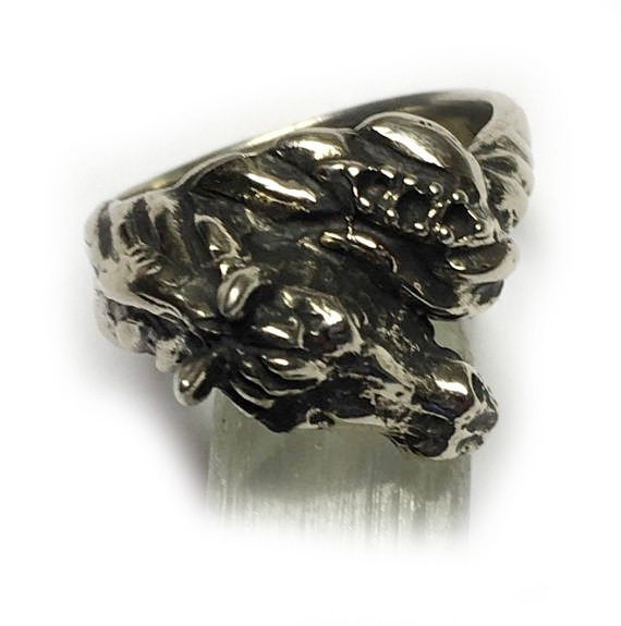 Horse with Tail Sterling Silver Ring