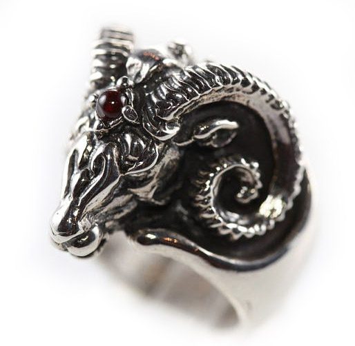 Rams Head Sterling Silver Ring
