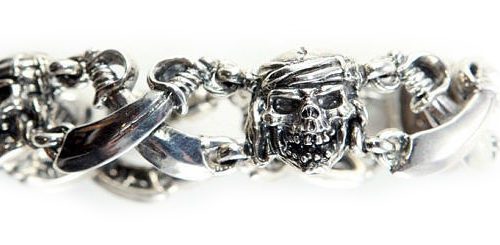 18th Century Sterling Silver Pirate Charm Bracelet
