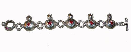 Sterling Silver Pomegranate V2 Charm Bracelet 3
