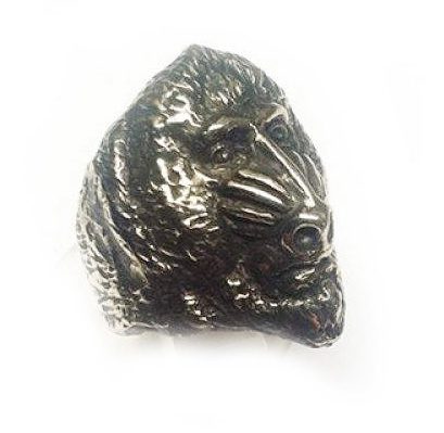 Baboon Monkey Silver Ring