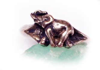 Elephant Small Silver Ring