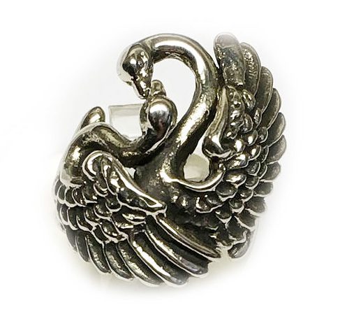 Swans Love Sterling Silver Ring