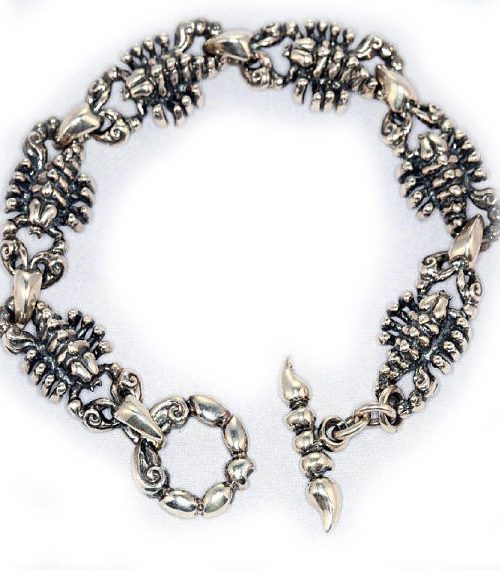 Sterling Silver Scorpion Charm Bracelet
