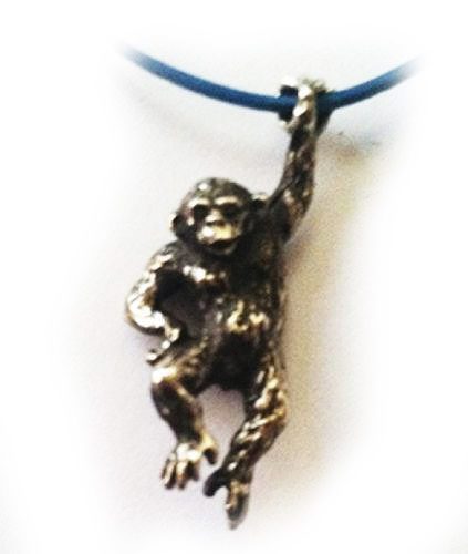 Hanging Monkey Silver Pendant v2