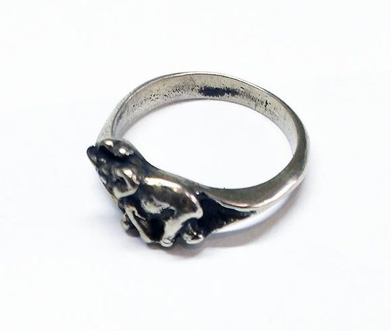 Elephant Small Silver Ring 3