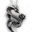 Sterling Silver Snake With Rose Pendant