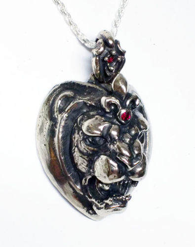 Heart Lion Silver Pendant 2