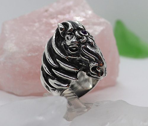 Horse Head Silver Ring