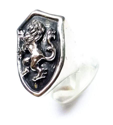 Lion Shield Silver Ring 3