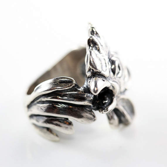 Pitukgh Rooster Head Sterling Silver Ring 5