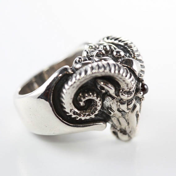 Rams Head Sterling Silver Ring 3