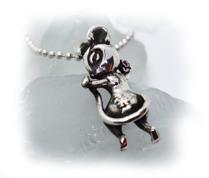 Rat Year Sterling Silver Pendant with Ruby Stone 2
