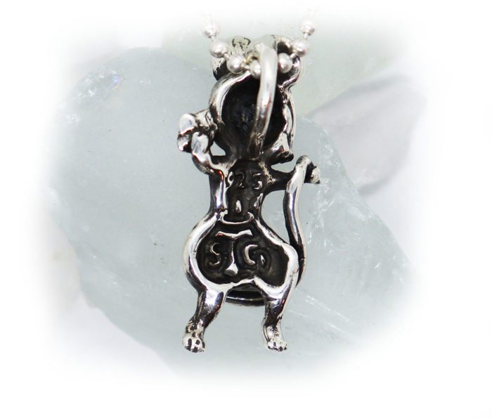 Rat Year Sterling Silver Pendant with Ruby Stone 4