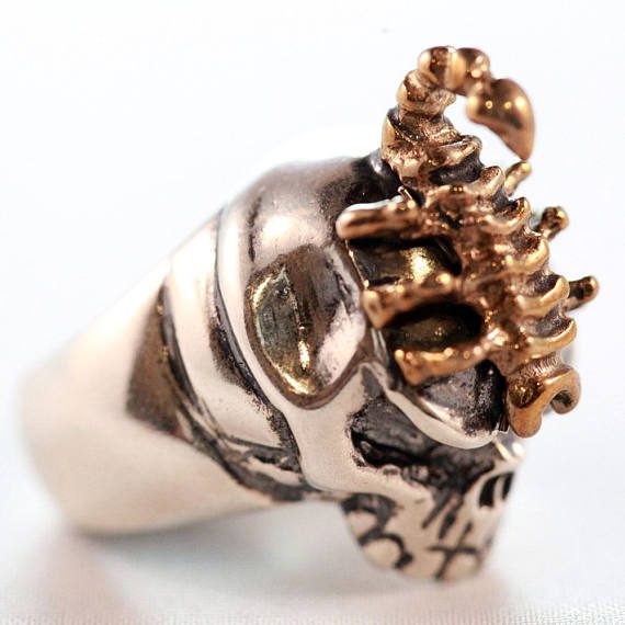 Sterling Silver & Bronze King Scorpion Ring 2