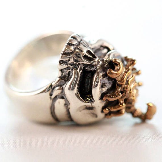 Sterling Silver & Bronze King Scorpion Ring 5