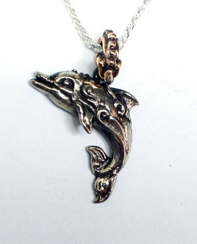 Smiling Dolphin Silver Pendant 4