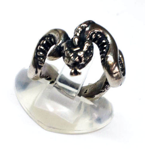 Snake In Action Silver Ring