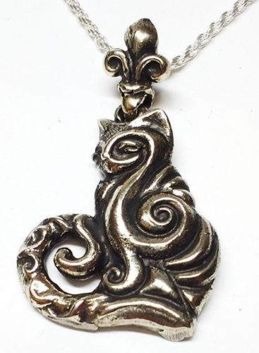 The Tribal Cat Silver Pendant 2