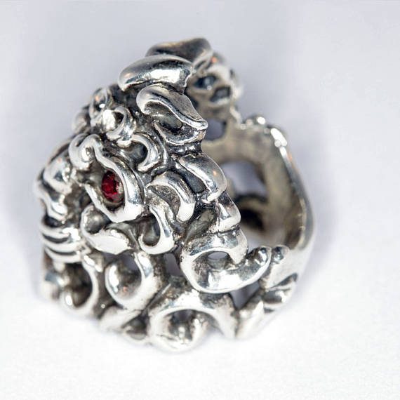 Tribal Lion Sterling Silver Ring 3