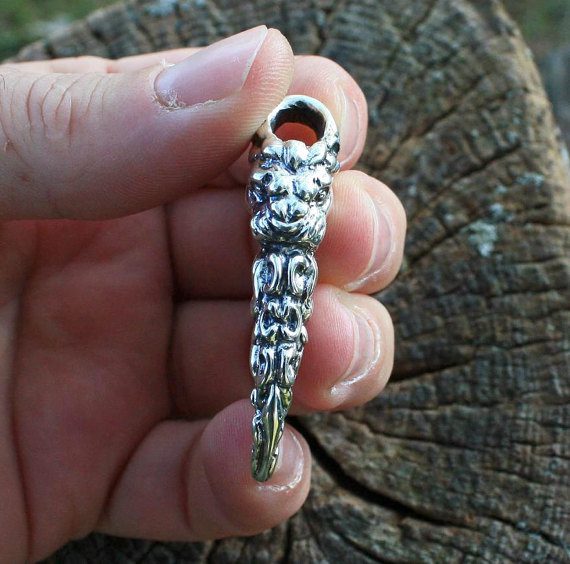 Tribal Lion silver tooth pendant 2