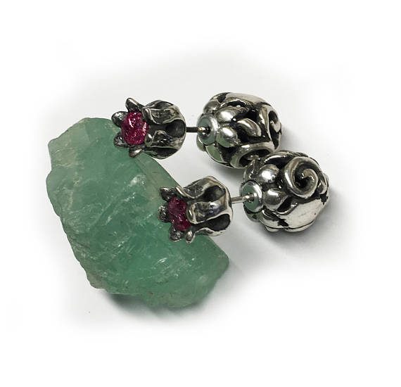 Tribal Pomegranate Earring with Stone 3