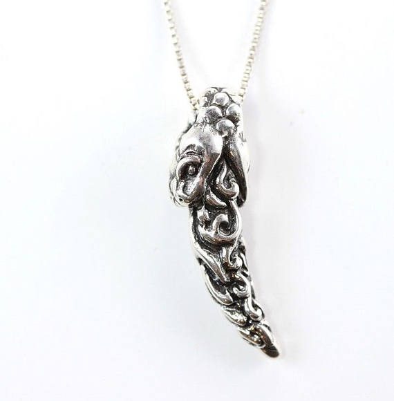 Tribal Python Snake Tooth Sterling Silver Pendant