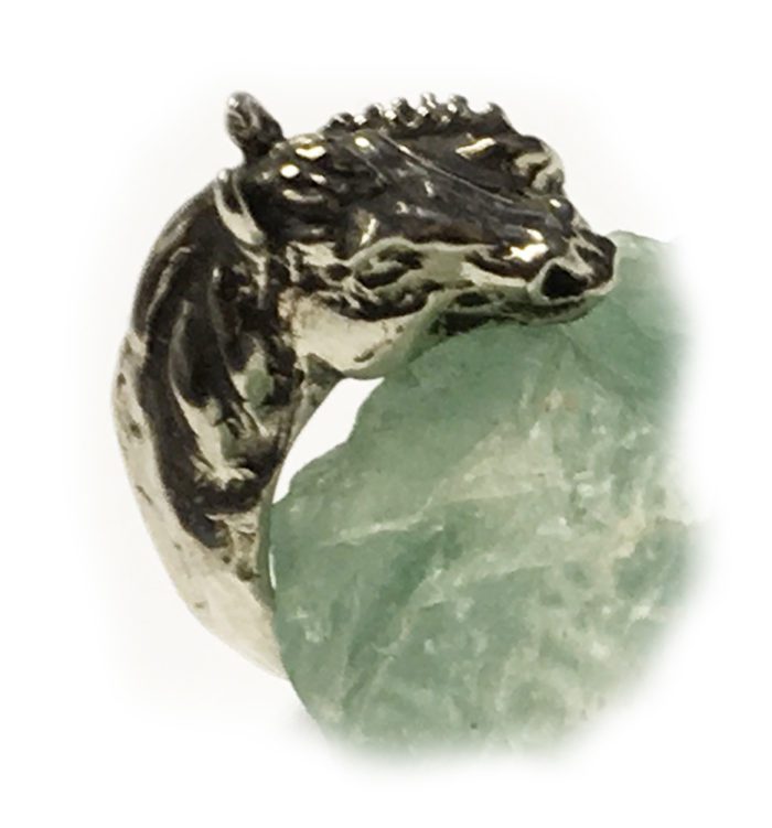 Horse with Tail Sterling Silver Ring 3