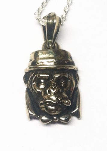 Mr. Monkey Silver Pendant With Ruby
