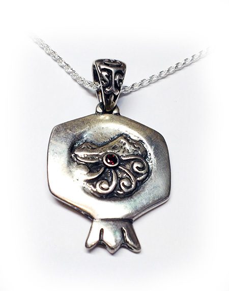 Pomegranate Ararat Mountain Silver pendant